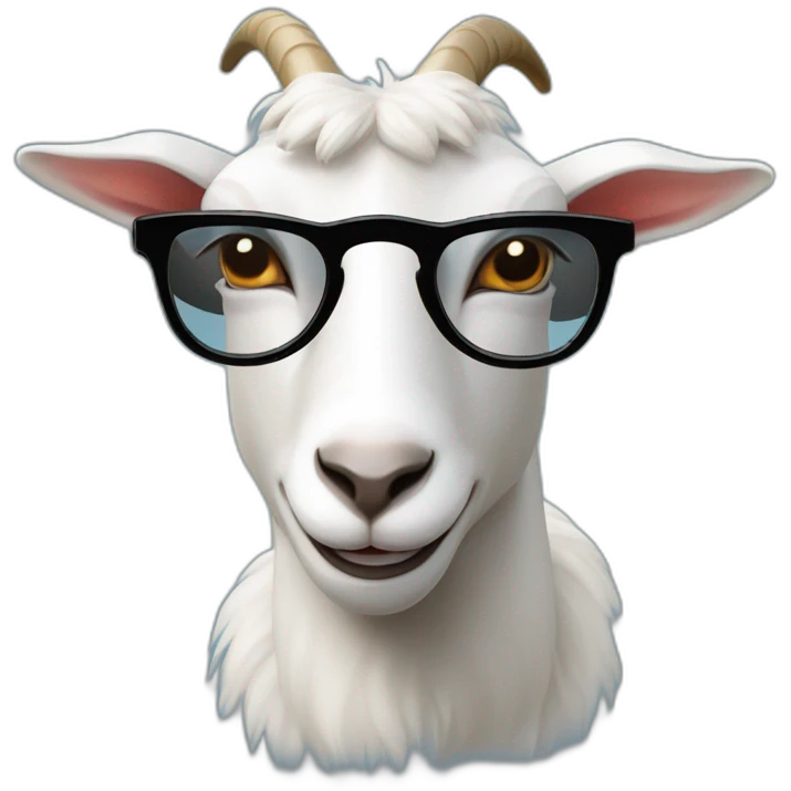 Un goat avec des lunettes de soleil noire  emoji