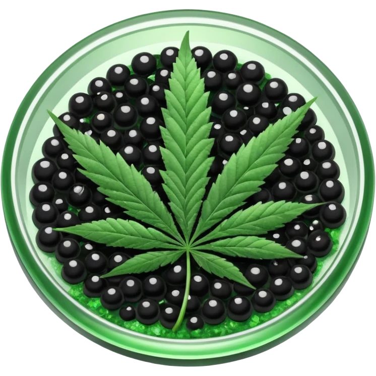 frozen caviar with cannabis leaf emoji