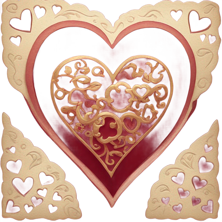 vintage valentine’s day card red emoji