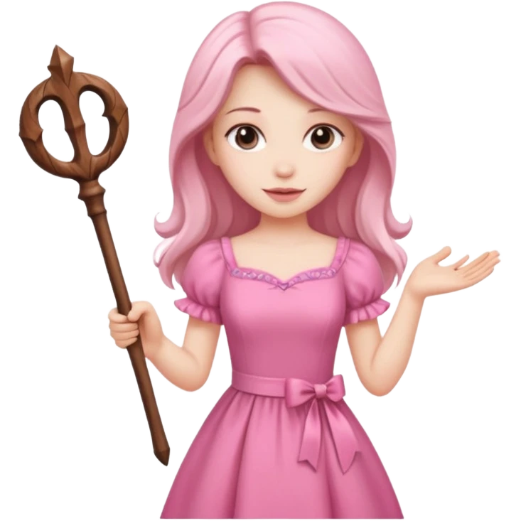 beautiful-haired in pink woman with a wand emoji