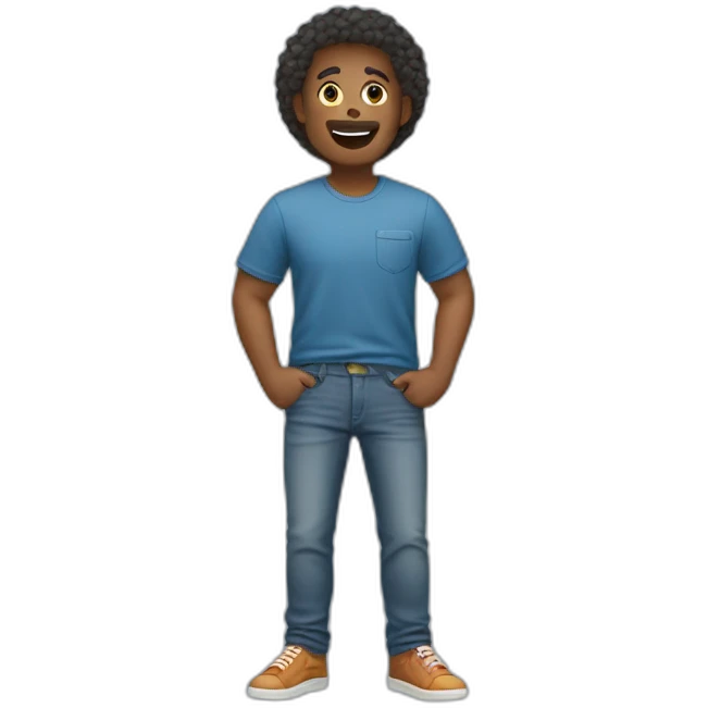Wearing jeans and a different color T-shirt emoji