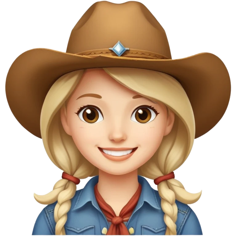 smiling girl in cowboy hat  emoji