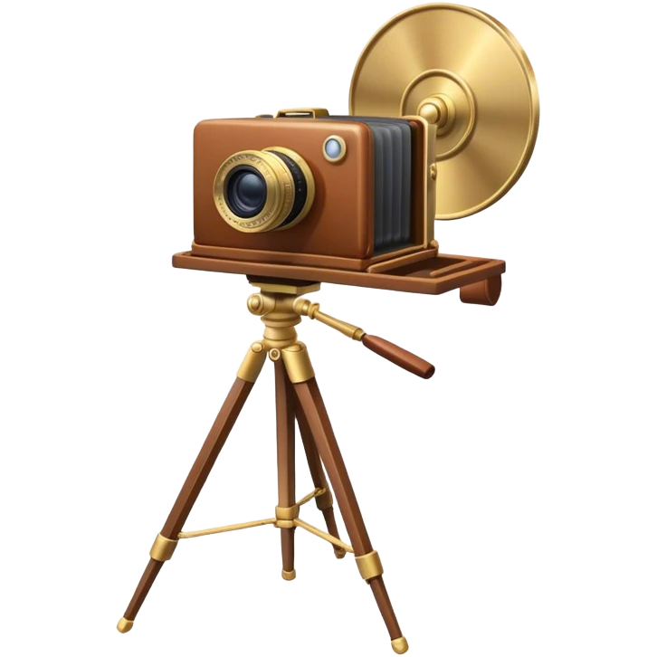 Cazneaux plate camera on tripod emoji