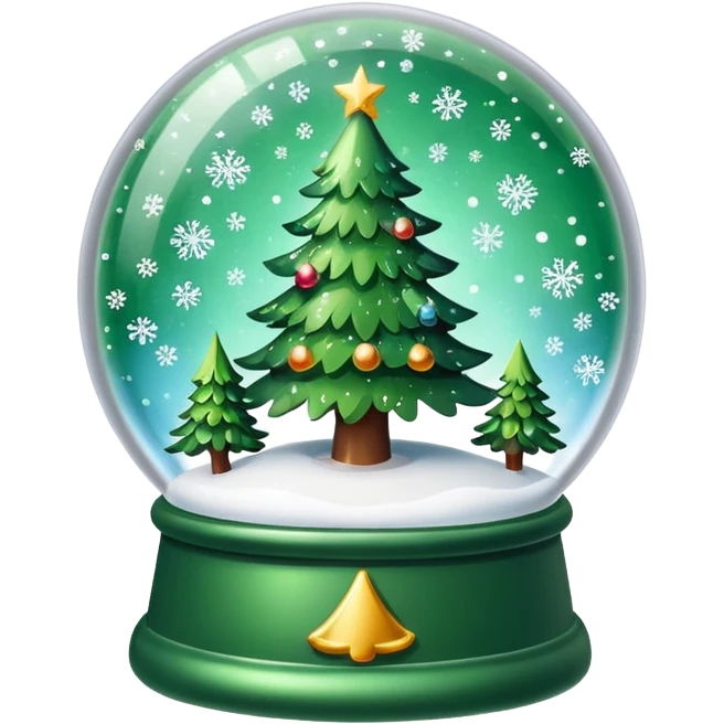 Christmas tree snow globe emoji