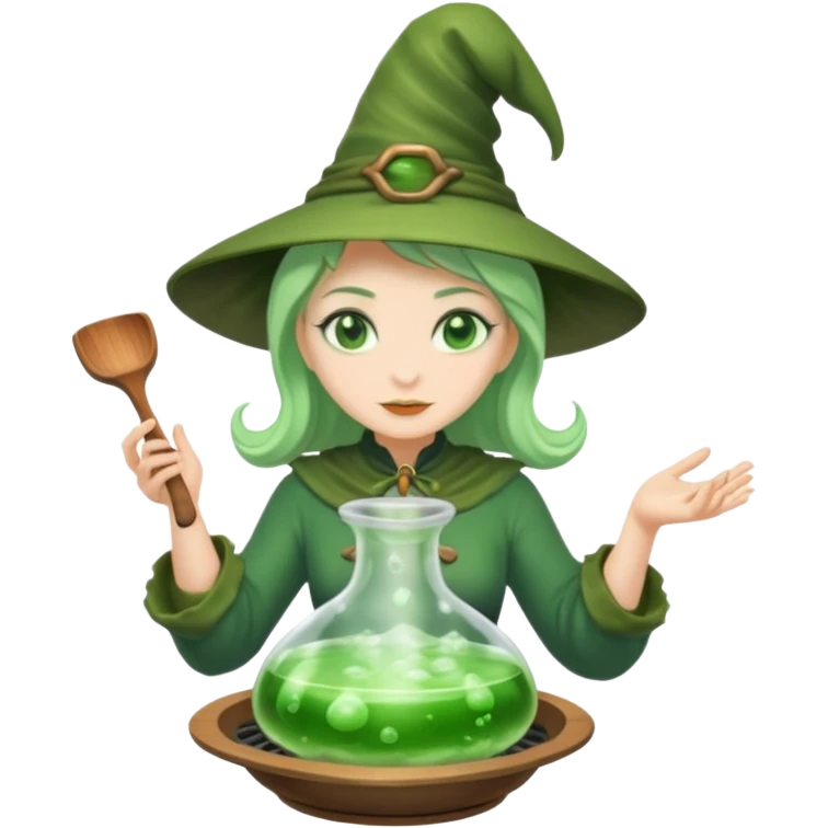 green witch cooking potion emoji