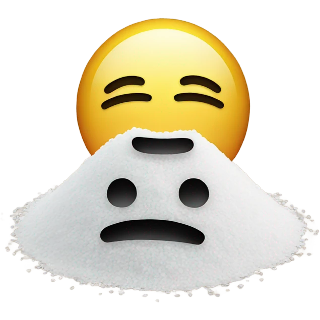 happy emoji with a pile of salt emoji