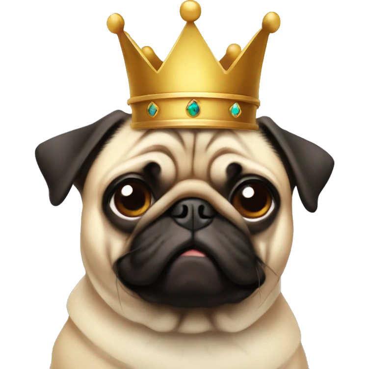 Pug dog with crown emoji