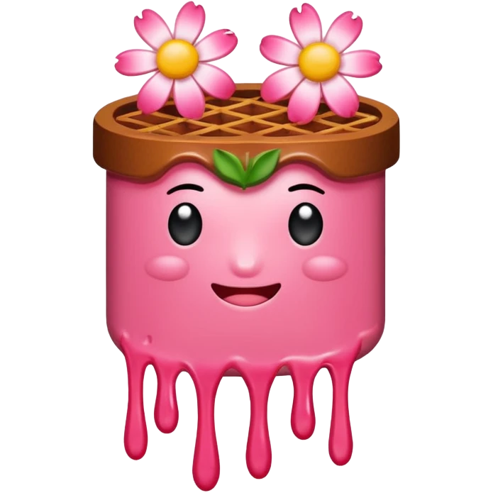 melted pink dripping sauce SPAM MEAT flowers emoji