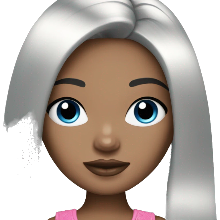 Bratz doll black hair and blue eyes  emoji