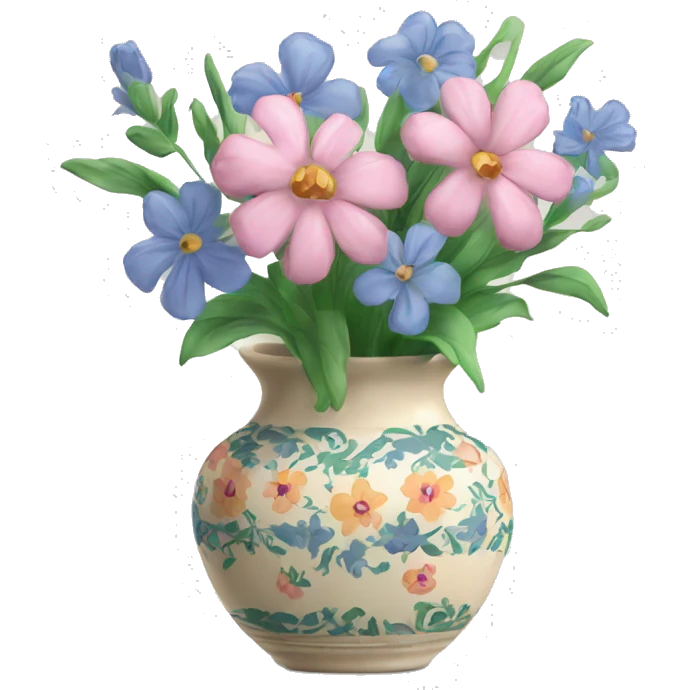 Pretty vase with floral pattern emoji