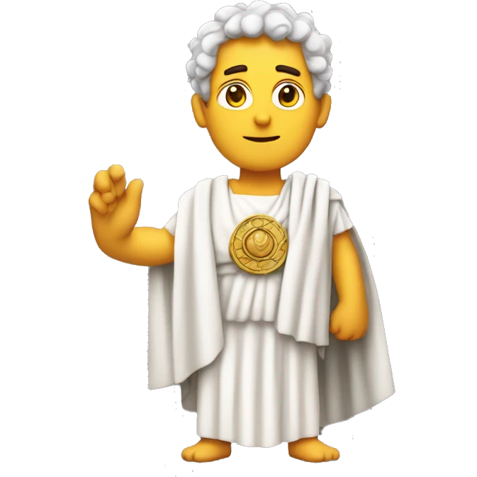 A senator in a toga, looking serious but forming a heart with his hands, symbolizing love for Rome (or the channel's audience). emoji