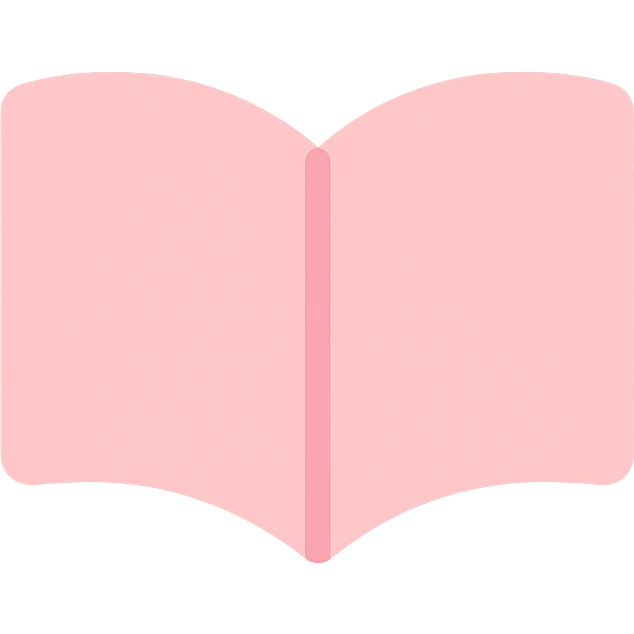 minimal monotone pink open book icon, soft and playful, simple clean shapes, slightly rounded, flat style, suitable for Notion workspace emoji