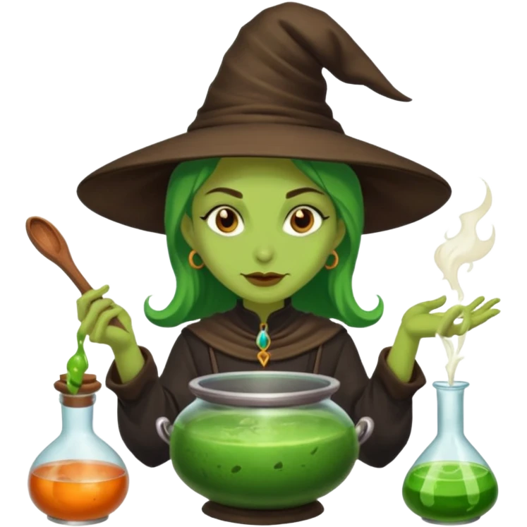 green witch cooking potion emoji