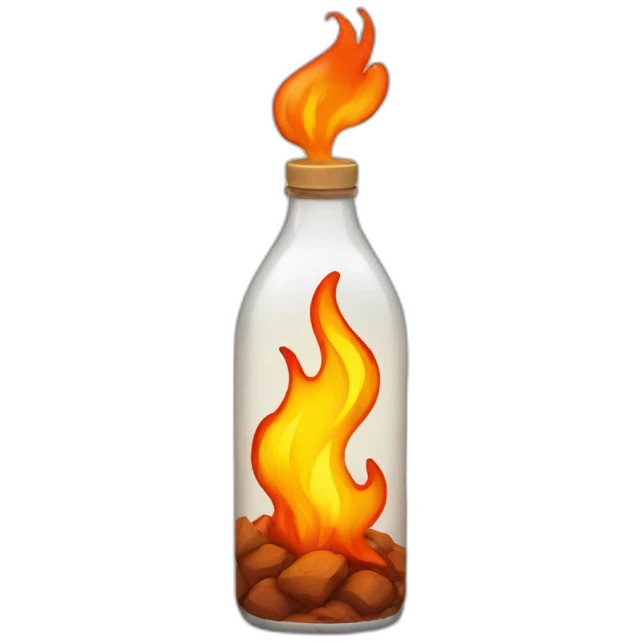 Fire in bottle emoji