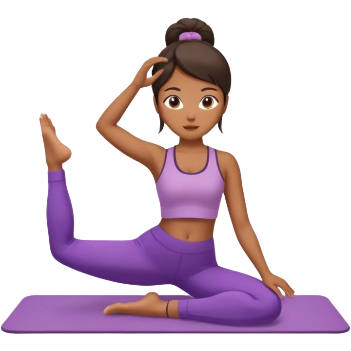 Asian girl doing pilates emoji