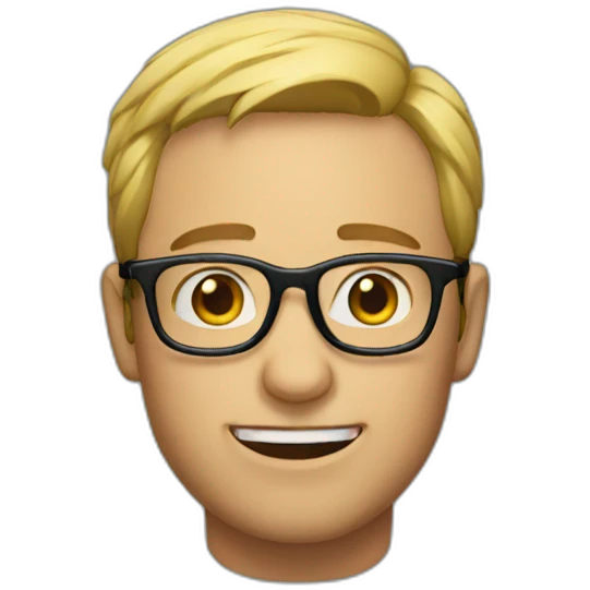 glasses man says wow emoji