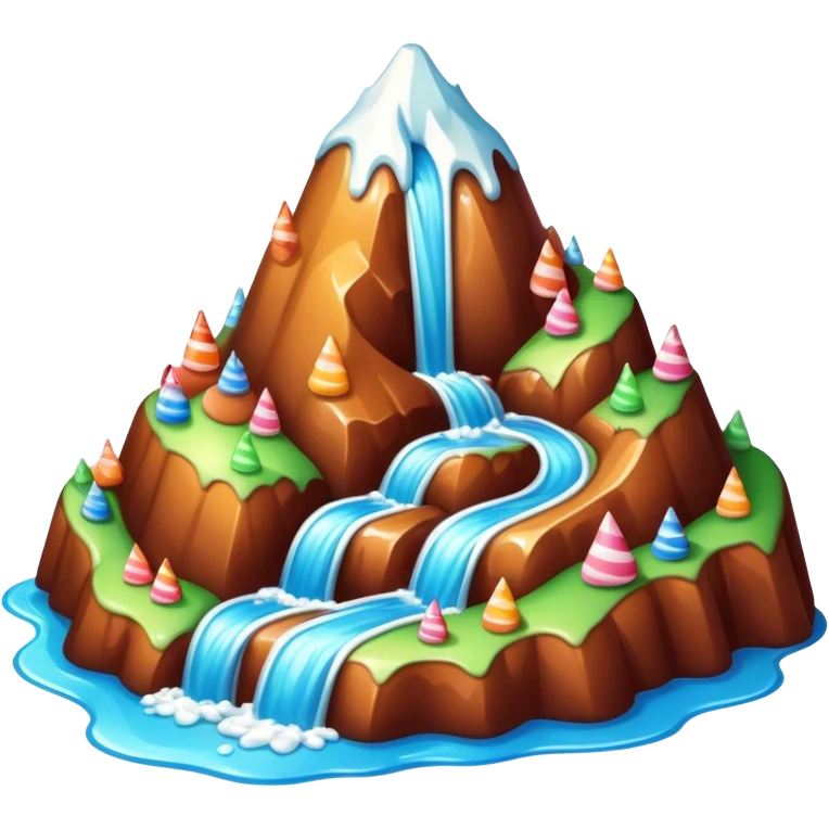 Candy mountain with river of soda running down  emoji