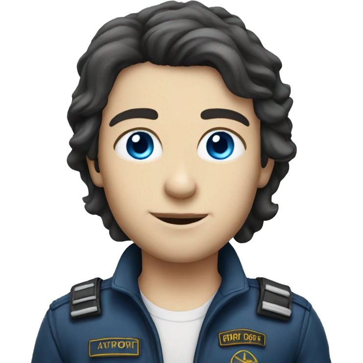 white skin pilot with blue eyes  emoji