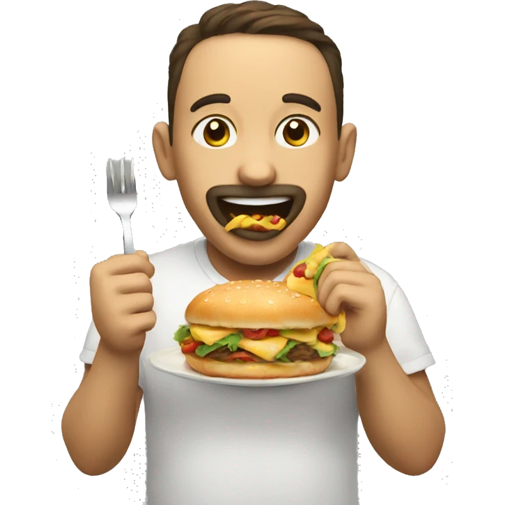 eating and happy emoji