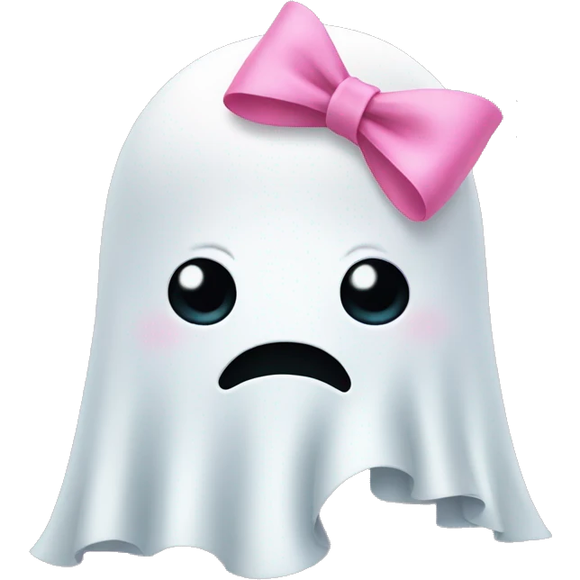 Ghost + pink bow emoji