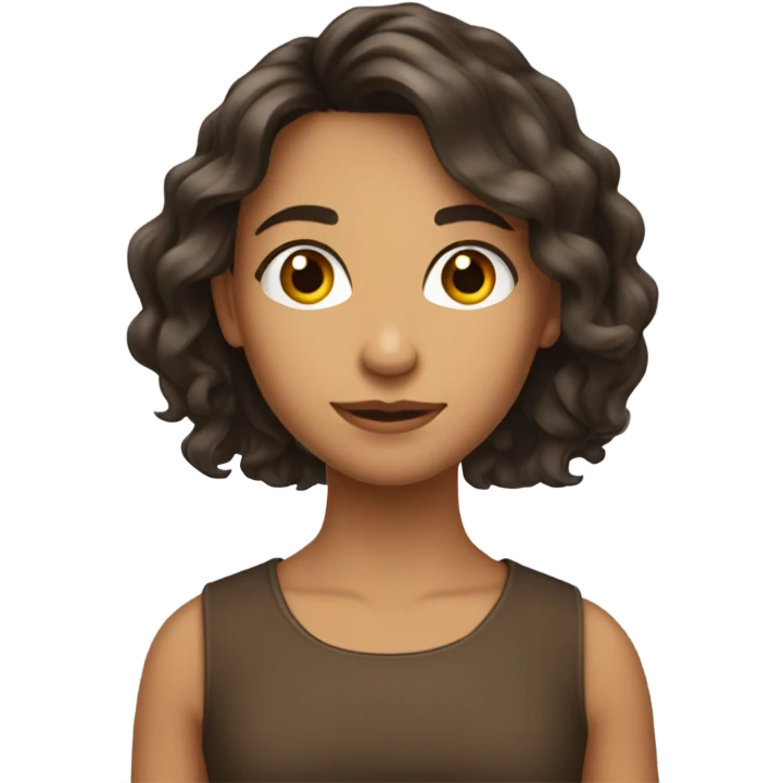 brune avec les cheveux long et la peau halé emoji