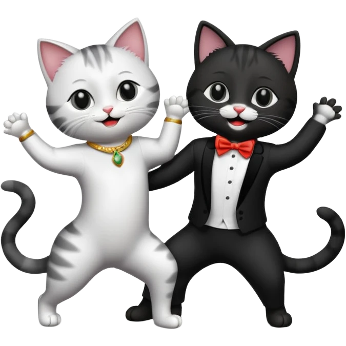 Cats couple salsa dancing  emoji