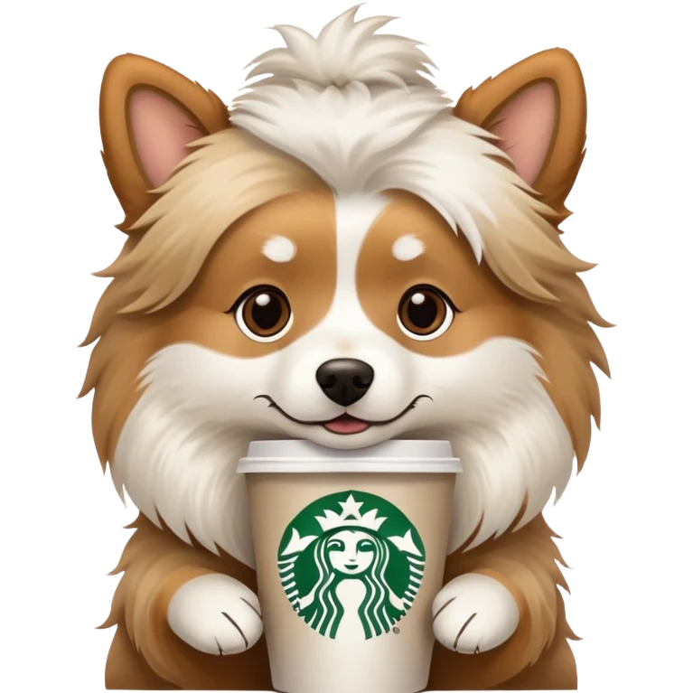 Dog with Starbucks  emoji