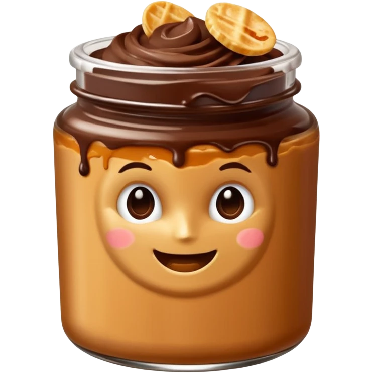 Pote de dulce de leche con chips de chocolate y sin cara emoji
