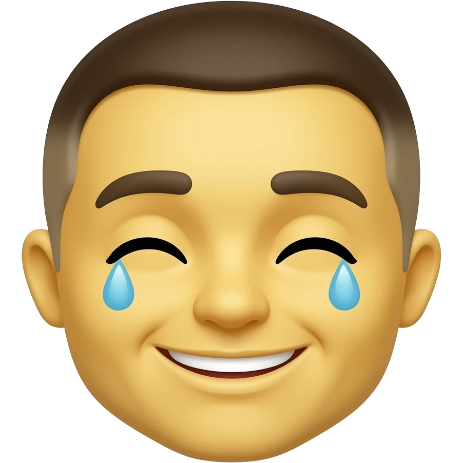 runde gelbe smiley grinsend mit geschlossenen augen und tränen emoji