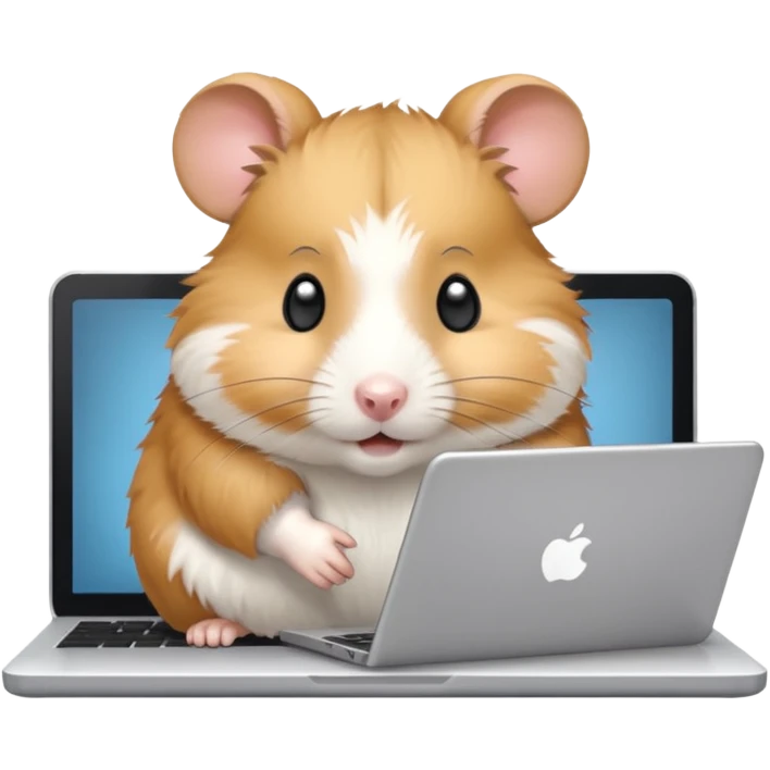 hamster working on a laptop emoji