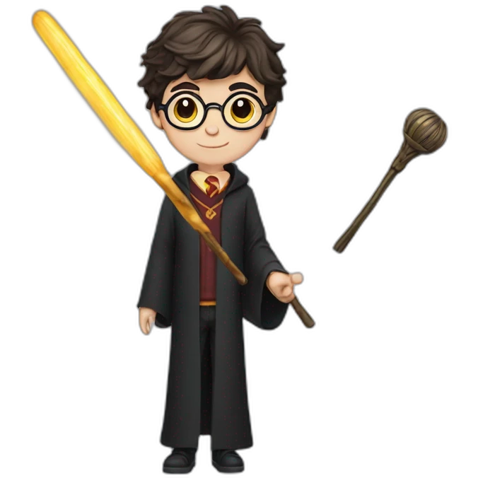 Harry Potter and a wand emoji