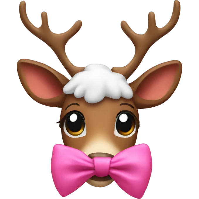 Raindeer with pink bow emoji