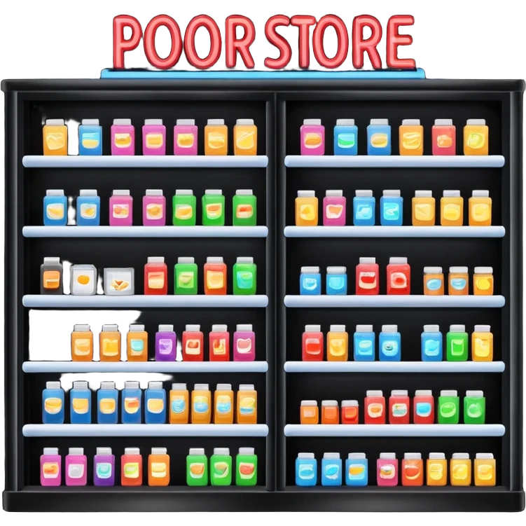 Convenience store named poor store and more emoji