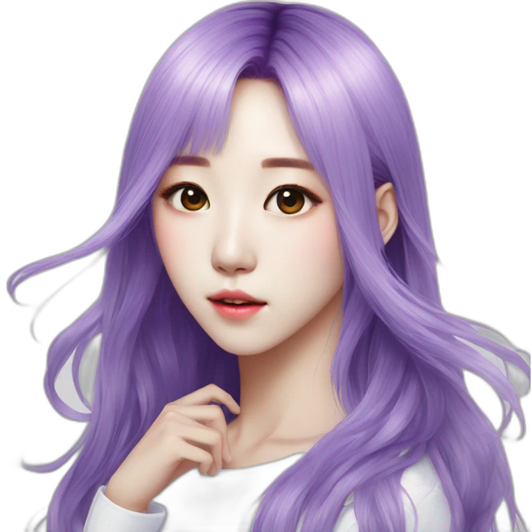 Moonbyul-purple-hair-hi emoji