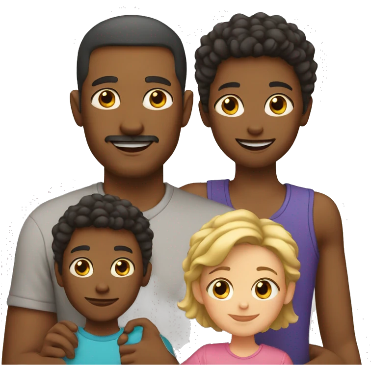 white dad with kids emoji