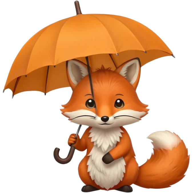 fox holding an umbrella emoji