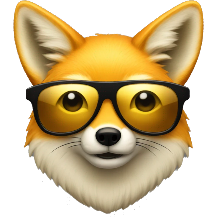 golden fox with sunglasses emoji