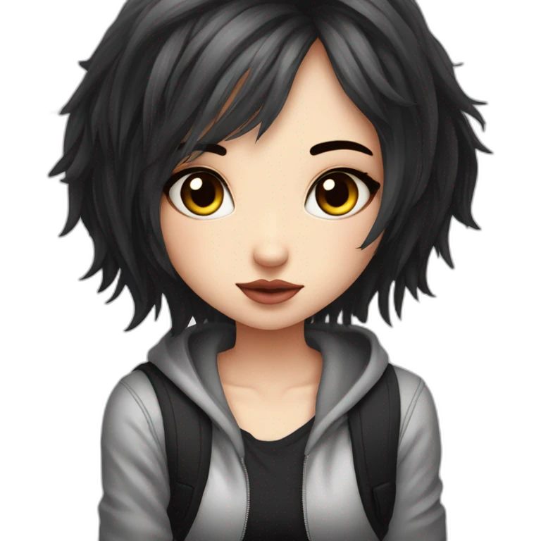 curvy emo girl sits on the floor черная юбка белые трусики рваные полосатые чулки emoji