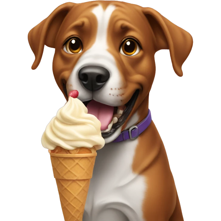 Dog eating ice cream emoji