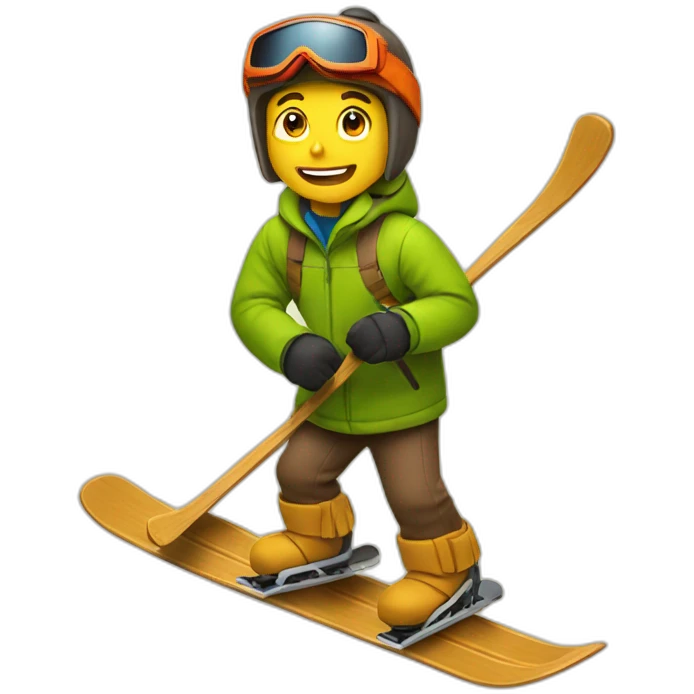 Ski en bois emoji