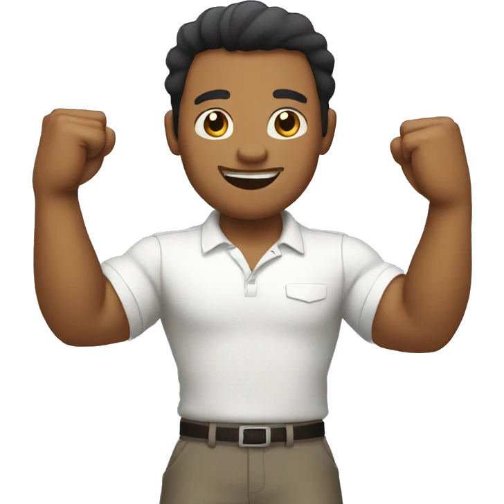 Man doing double fist verticals  emoji