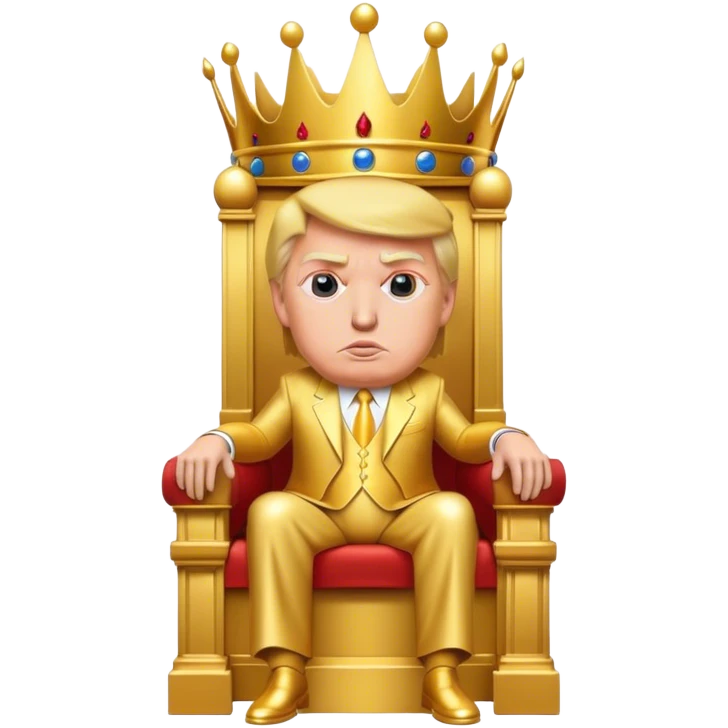 donald trump on gold throne emoji