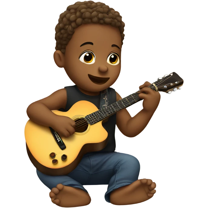 A baby playing guitar emoji