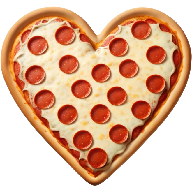 Pizza in the shape of a heart emoji