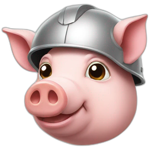 pig with helmet emoji