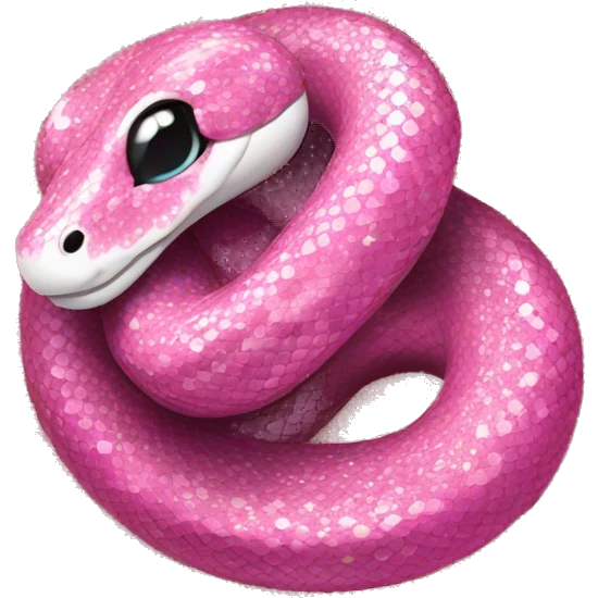 Pink glitter snake emoji