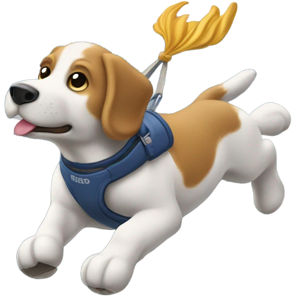Perro volando sobre caldea de andorra emoji