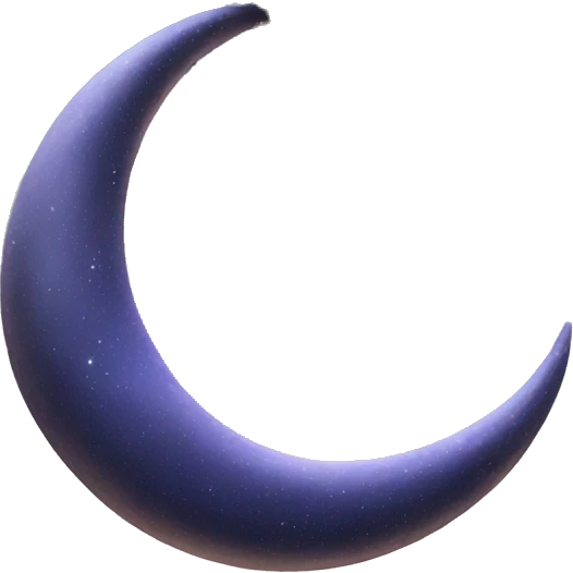 A crescent moon on a rope emoji