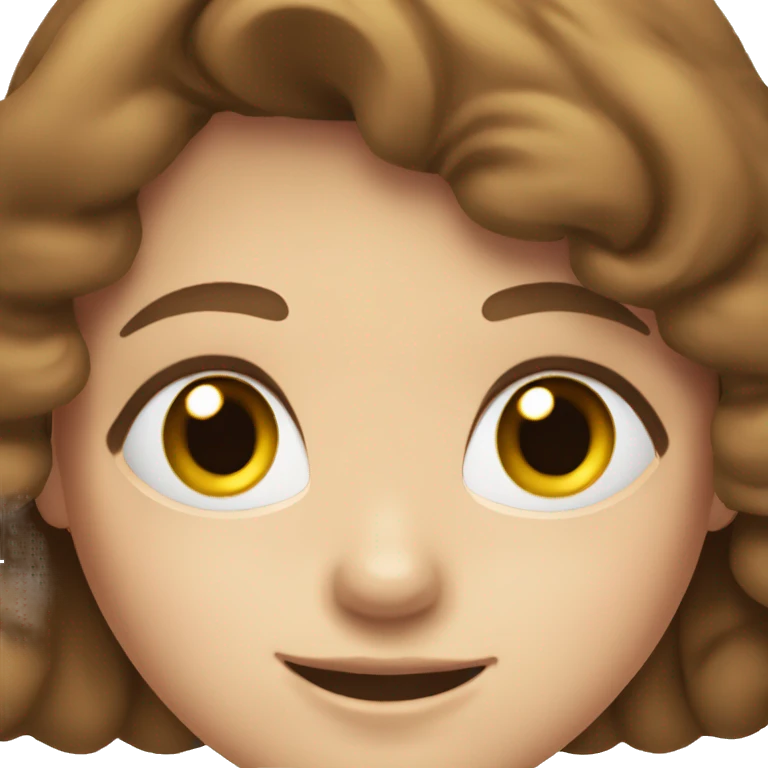 girl with brown hair, hazel eyes, fair skin, smiling emoji