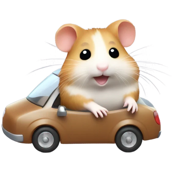 Hamster with a car emoji
